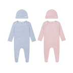Striped Shoulder Flap 2-Piece Footie Set