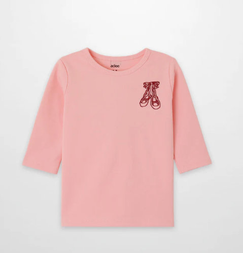 adee 3/4 Sleeve Emblem T-shirt - Light Pink 9