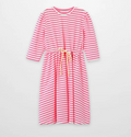 adee Neon Pink Striped Dress - 3/4 Sleeve