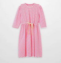 adee Neon Pink Striped Dress - 3/4 Sleeve