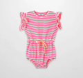 Neon Pink Striped Romper