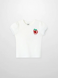 Embroidered Strawberry Short Puff Sleeve T-shirt