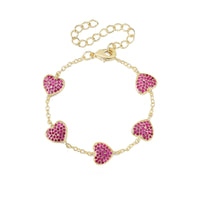 Pink Sparkle Heart Bracelet