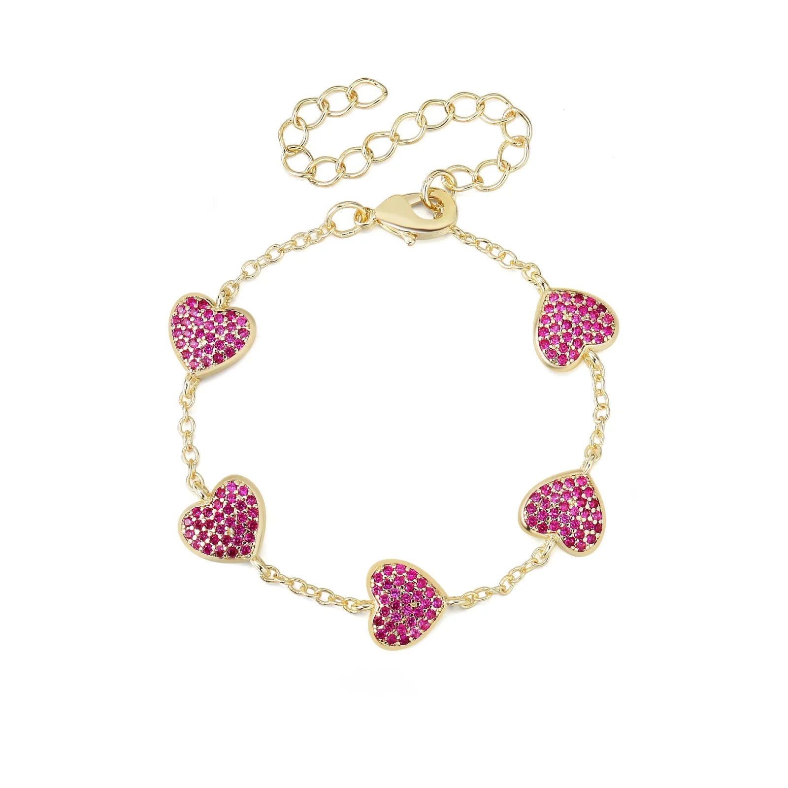 Pink Sparkle Heart Bracelet