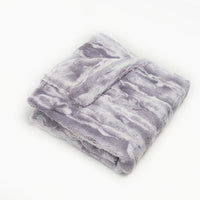 Super Soft Grey Marble Fur Blanket