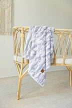 Super Soft Grey Marble Fur Blanket