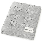 Cotton Luxury Knit Heart Swaddle Baby Blanket
