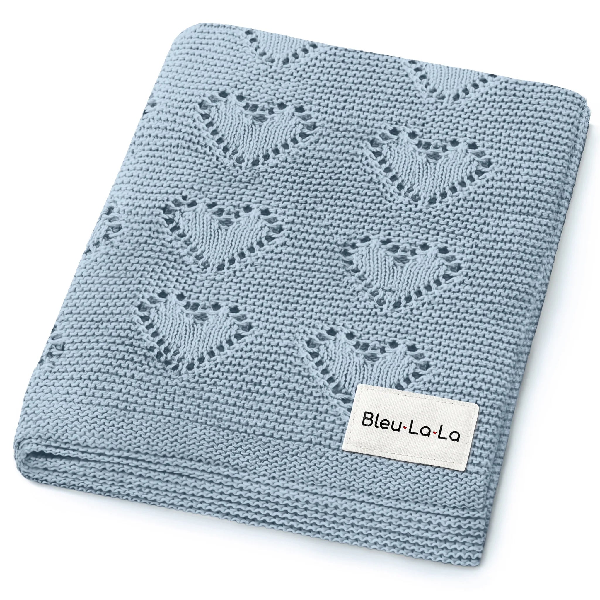 Cotton Luxury Knit Heart Swaddle Baby Blanket