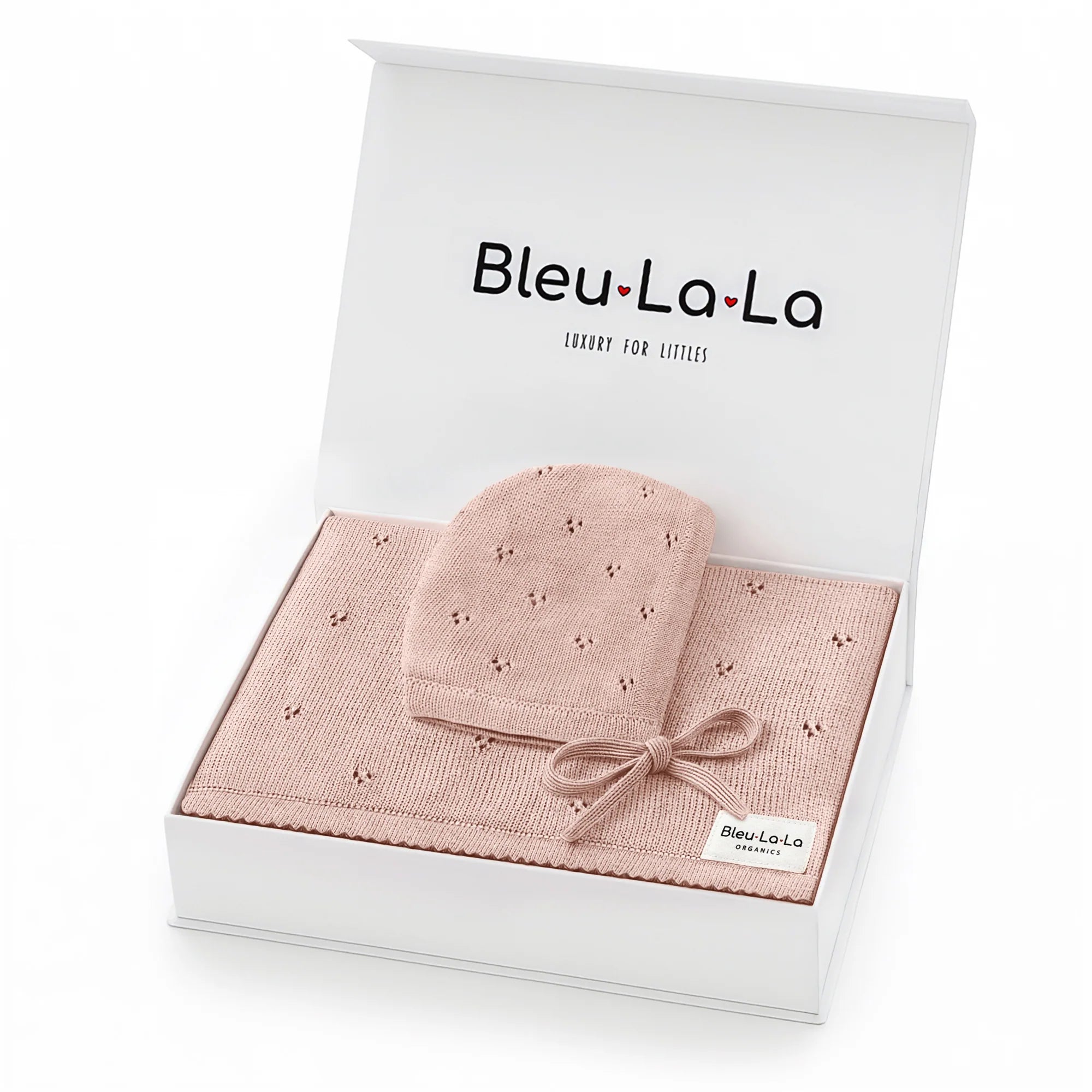 Pointelle Swaddle Blanket + Hat Gift Set