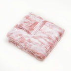 Super Soft Pink Marble Fur Blanket