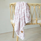 Super Soft Pink Marble Fur Blanket